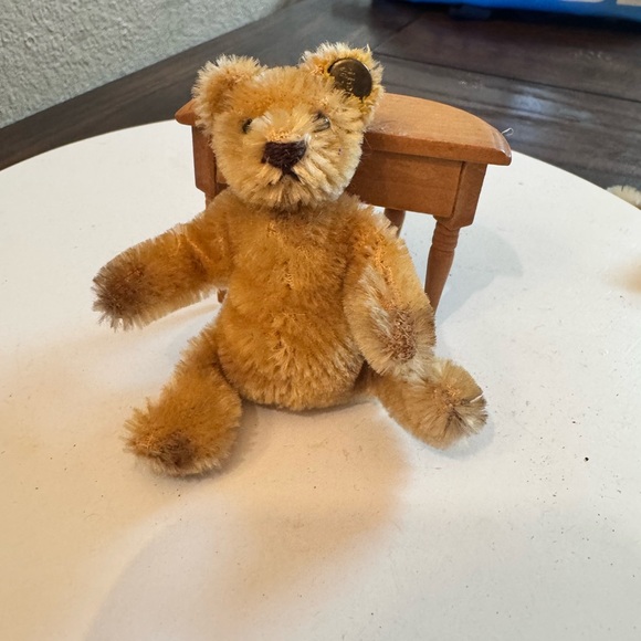 Antique Steiff Mohair Teddy Bear Mini 3" Tall Brown Fur Adorable Miniature - Picture 2 of 8